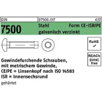 F. REYHER Nchfg. GmbH & Co. KG Gewindefurchendeschraube DIN 7500 Linsenkopf Innensechsrund CEM 4 x 16-T20 Stahl galvanisch verzinkt