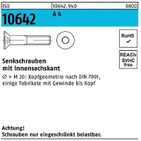 Hörger & Geßler Senkschraube ISO 10642 Innensechskant M 4 x 25 A 4