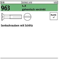 F. REYHER Nchfg. GmbH & Co. KG Senkschraube DIN 963 Schlitz M 10 x 90 4.8 galvanisch verzinkt
