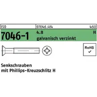 Hörger & Geßler Senkschraube ISO 7046-1 m.Kreuzschlitz-PH M 6 x 30 -H 4.8 galvanisch verzinkt