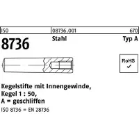 F. REYHER Nchfg. GmbH & Co. KG Kegelstift ISO 8736 m.Innengewinde A 6 x 70 Stahl Kegel 1:50 ISO 8736
