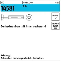 F. REYHER Nchfg. GmbH & Co. KG Senkschraube ISO 14581 m.Innensechsrund M 4 x 8 T20 A 4