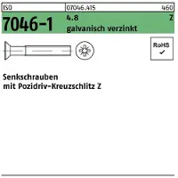 Hörger & Geßler Senkschraube ISO 7046-1 m.Kreuzschlitz-PZ M 2,5 x 12 -Z 4.8 galvanisch verzinkt