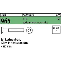 Hörger & Geßler Senkschraube DIN 965 Innensechsrund M 3 x 5 -T10 4.8 galvanisch verzinkt