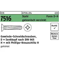 F. REYHER Nchfg. GmbH & Co. KG Gewindeschneidschraube DIN 7516 Senkkopf m.Kreuzschlitz-PH DM 8 x 35 -H Stahl galvanisch verzinkt