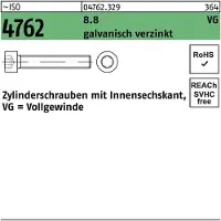 Industrial Quality Supplies Zylinderschraube ISO 4762 m.Innensechskant VG M 12 x 80 8.8 galvanisch verzinkt