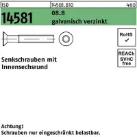 F. REYHER Nchfg. GmbH & Co. KG Senkschraube ISO 14581 m.Innensechsrund M 6 x 30 T30 8.8 galvanisch verzinkt