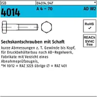 Hörger & Geßler Sechskantschraube ISO 4014 m.Schaft M 16 x 100 A 4 - 70 AD-W2