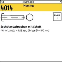 Industrial Quality Supplies ISO 4014 - Messing - M 12x50 - Sechskantschrauben mit Schaft