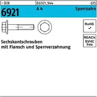 Reyher DIN 6921 - Edelstahl A4 - M 10x30 - Sechskantschraube mit Flansch und Sperrverzahnung
