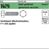 Industrial Quality Supplies Blechschraube ISO 1479 m.Zapfen/6-kant 6,3 x 19 -F Stahl gehärtet galvanisch verzinkt