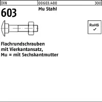 F. REYHER Nchfg. GmbH & Co. KG Flachrundschraube DIN 603 m.Vierkantansatz/6-kantmutter M 8 x 80 Mu Stahl 4.6