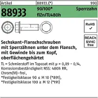 Reyher Sechskantflanschschraube R 88933 Sperrz. VG M 8 x 20 90/100 zinkbesch. Gleitm. flZnnc 480h-L