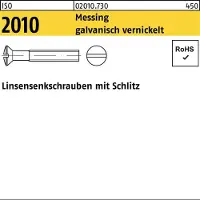 Hörger & Geßler Linsensenkschraube ISO 2010 m.Schlitz M 6 x 30 Messing galvanisch vernickelt
