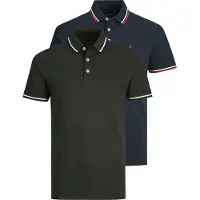 Jack & Jones JACK&JONES Herren Poloshirts, 2er Pack - JJEPAULOS POLO 2PK, Kurzarm, einfarbig, Baumwolle