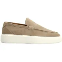 Manfield Beigefarbene Veloursleder-Loafer | Größe 42