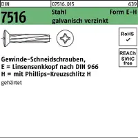F. REYHER Nchfg. GmbH & Co. KG Gewindeschneidschraube DIN 7516 Linsenkopf m.Kreuzschlitz-PH EM 5 x 16 -H Stahl galvanisch verzinkt