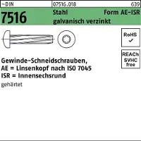 F. REYHER Nchfg. GmbH & Co. KG Gewindeschneidschraube DIN 7516 Linsenkopf m.Innensechsrund AE M 5 x 25 -T25 Stahl galvanisch ver...