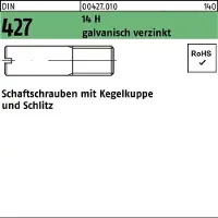 Industrial Quality Supplies Schaftschraube DIN 427/ISO 2342 m.Kegelkuppe/Schlitz M 8 x 35 14 H galvanisch verzinkt