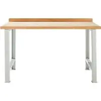 Schäfer Shop Modulare Werkbank , Grundeinheit, Buche Multiplexplatte, bis 500 kg, B 1500 x T 700 x H 840 mm, Lichtgrau ral 7035