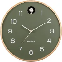 Karlsson Wanduhr Natur Cuckoo grün - Ø 31,5cm