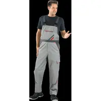 Planam Latzhose Highline Gr. 106 zink/schiefer/rot