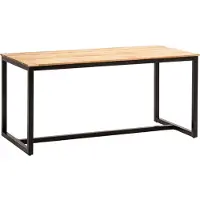 Wohnling Esszimmertisch 120x60x76 cm Akazie Massivholz Metall Esstisch Loft-Style Küchentisch mit Metallbeinen Holztisch Industrial Klein Speisetisch