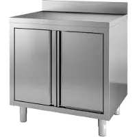 CombiSteel Arbeitsschrank mit 2 Türen Aufkantung aus Edelstahl 800x700x850mm