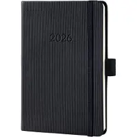 Sigel Wochenagenda Conceptum Liniert, 2026, Schwarz, 10,8 x 15,1cm