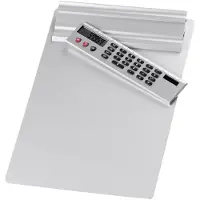 Wedo Klemmbrett A4 aus Aluminium mit abnehmbarem Solarrechner