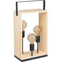 Eglo Famborough, Schwarz, Holz, Stahl, Holz, IP20, II, E27, 3 Glühbirne(n)
