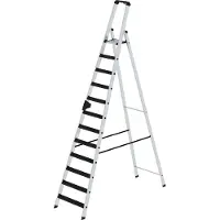 MUNK Günzburger Steigtechnik Stufen-Stehleiter einseitig begehbar mit clip-step relax 14 Stufen
