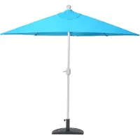 Mendler Sonnenschirm halbrund Lorca, Halbschirm Balkonschirm, UV 50+ Polyester/Alu 3kg 270cm türkis ohne Ständer