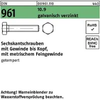 FAST-X Sechskantschraube DIN 961 VG M 12 x1,25x 35 10.9 galvanisch verzinkt