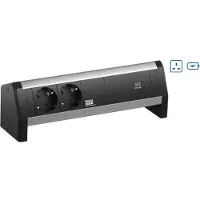 Bachmann Desk - 2 AC-Ausgänge - Indoor - Typ G (BS 1363) - Aluminium - Kunststoff - 1 Stü