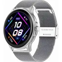 Gravity Damen Smartwatch GT12-7 Schwarzes Silikonarmband + Silbernes Armband