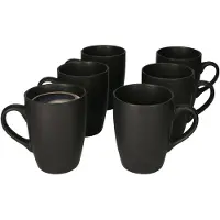 MamboCat 6er Set Kaffeebecher Lampart Nero schwarz 340ml