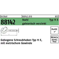 FAST-X Schraubhaken R 88142 Typ 11 E gebogen M 4 x 40 D 16 Stahl galvanisch verzinkt