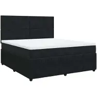 vidaXL Boxspringbett mit Matratze Schwarz 180x200 cm Samt