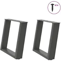 vidaXL Couchtischbeine U-Form 2 Stk. Anthrazit 50x(42-43) cm Stahl