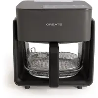 Create - AIR FRYER STUDIO CRYSTAL - 4,2L Glas-Heißluftfritteuse mit optionalem Dampfgarer