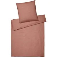 Elegante Halbleinen-Bettwäsche-Garnitur Breezee Farbe Terra Größe 135x200+80x80