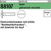 Hörger & Geßler Flachrundschraube R 88107 m.Schlitz VG M 8 x 16 Stahl 4.6 galvanisch verzinkt