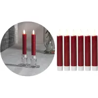 Novaliv Stabkerzen LED mit Timer ROT 6 Stück Indoor 6 Stunden ECHTWACH in Rot | Gr.: onesize