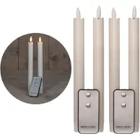 Novaliv Stabkerzen LED mit Timer WEISS 4 Stück WEISS indoor - 6 Stunden - ECHT in Weiß | Gr.: onesize