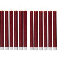 Novaliv Stabkerzen LED mit Timer Rot 12 Stück indoor - 6 Stunden - ECHTWACHS 2 in Rot | Gr.: onesize