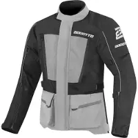 Bogotto Tampar Tour wasserdichte Motorrad Textiljacke, schwarz/grau, XL