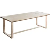 Beliani Gartentisch Hellbraun aus Akazienholz 230 x 100 cm Rechteckig für 6 Personen Rustikaler Stil Outdoor Gartenmöbel