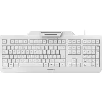 Cherry SECURE BOARD 1.0 Kabelgebundene Chipkarten Tastatur, Hell Grau, USB (QWERTZ - DE), Volle Größe (100%), Kabelgebunden, USB, Mechanischer Switch, QWERTZ, Grau