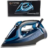 Oromed - Bügeleisen de steam ORO-TEXSTYLE, Leistung 3200 W, Anti-Tropf-Sperre, Dampfausstoß de steam de 220 g und Selbstreinigung, vertikales Bügeln, dry und blauer Dampf